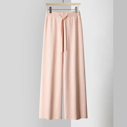 Comfortable Elastic Waist Knit Pants
