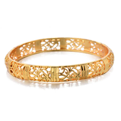 Luxury Openwork Gold Bridal Bangle Bracelet