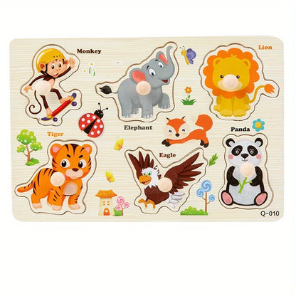 Wooden Learning Shape Sorting Puzzle Board for Children - Luxicro