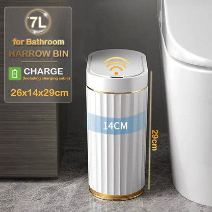 Motion Sensor Slim Stripe Bathroom Waste Can