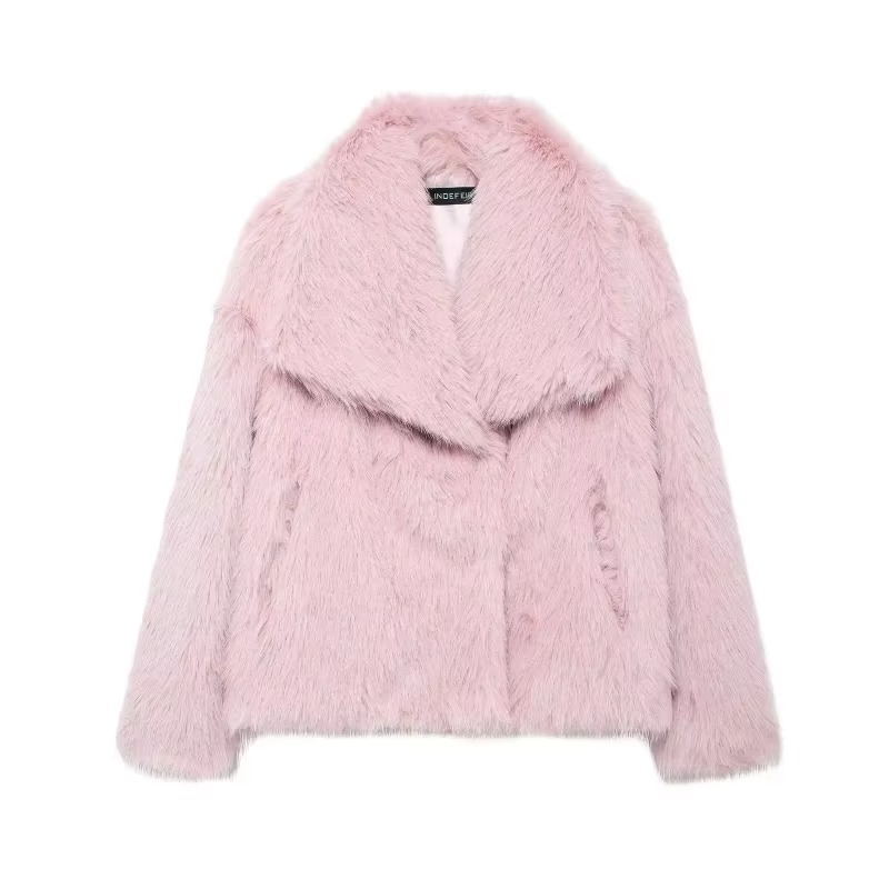 Luxurious Faux Fur Winter Coat, Soft Long Sleeve Jacket