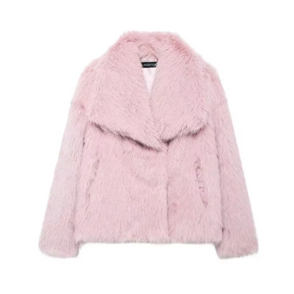Luxurious Faux Fur Winter Coat, Soft Long Sleeve Jacket
