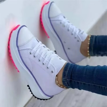 Comfy Women's Lace Up Sport Sneakers - EasyApparels