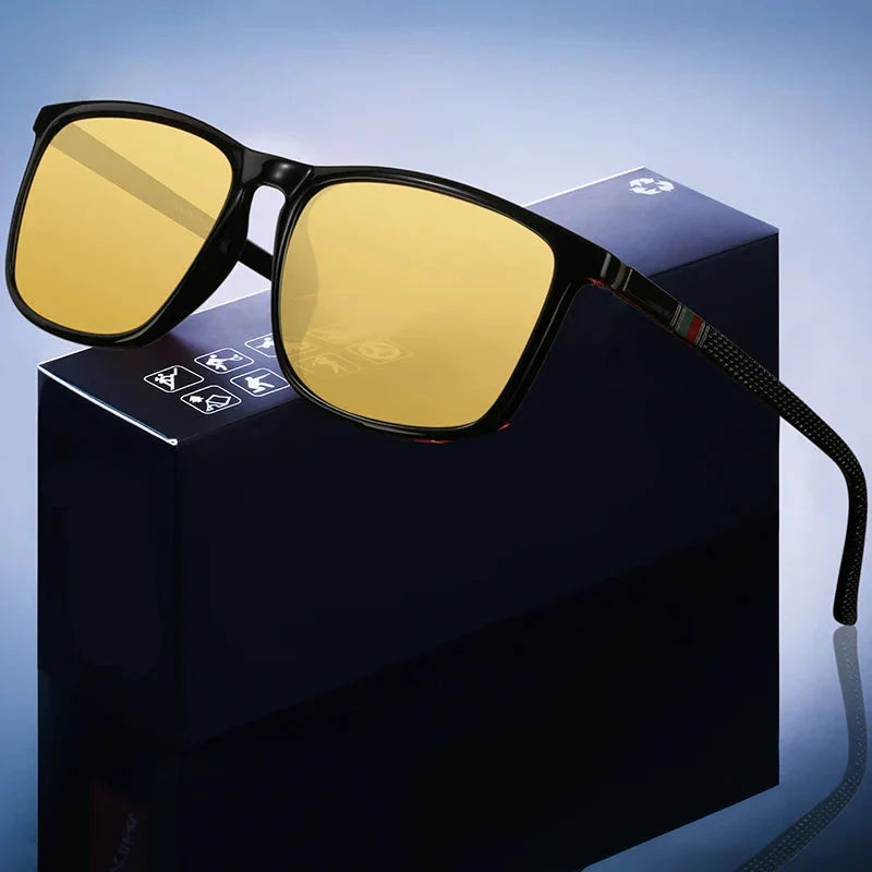 Polarized Driving Shades Yellow Lenses UV Protection Lightweight Frames - Luxicro