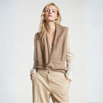 Women's Open Front Belted Vest Jacket