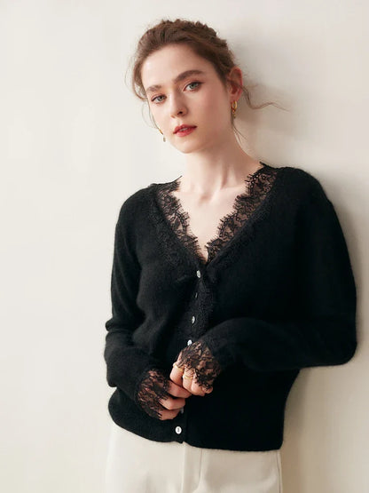 Women's Fit Lace Cardigan Sweater