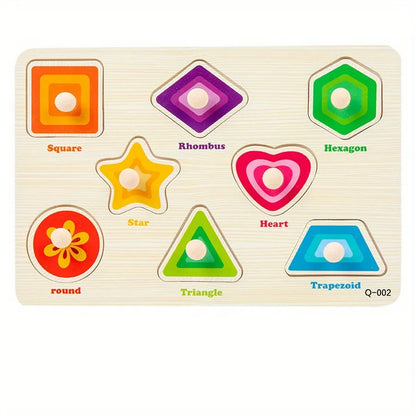 Wooden Learning Shape Sorting Puzzle Board for Children