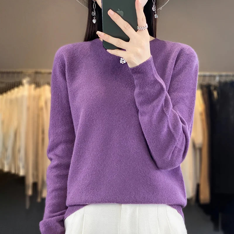 Soft Merino Wool Crew Neck Sweater