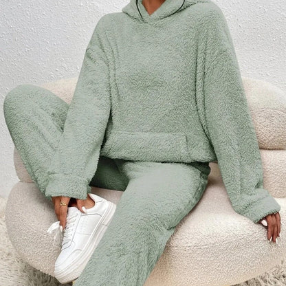 Soft Plush Teddy Hooded Jumpsuit for Lounging Comfort