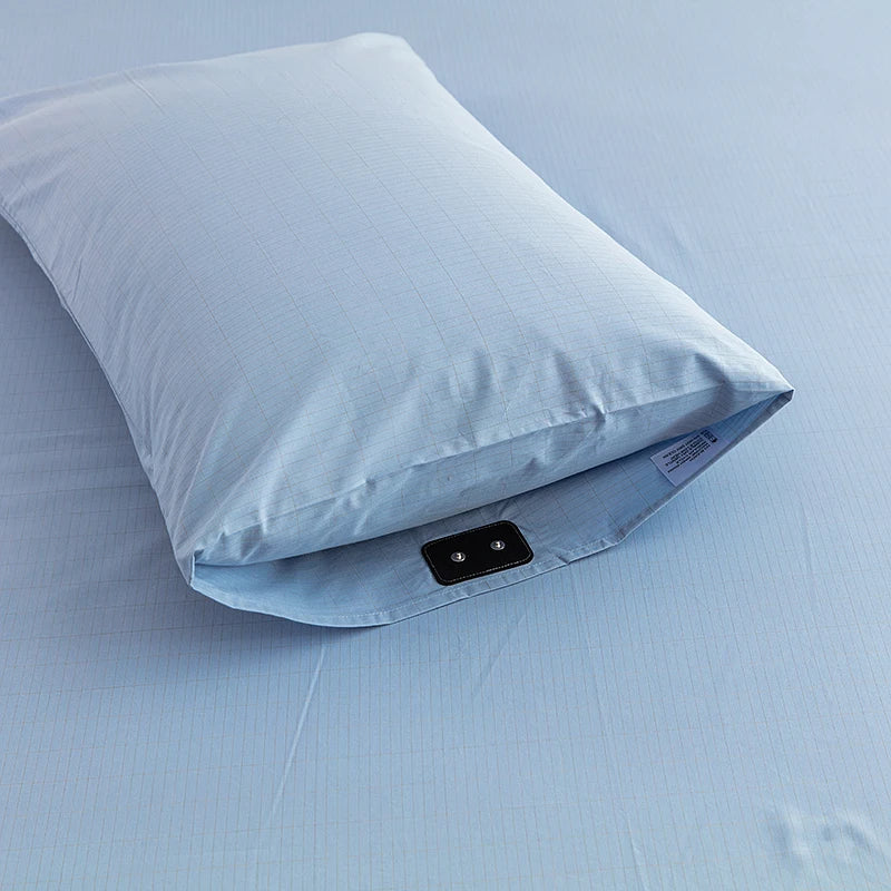 Natural Cotton Grounding Bed Sheet with Silver Threads - Luxicro