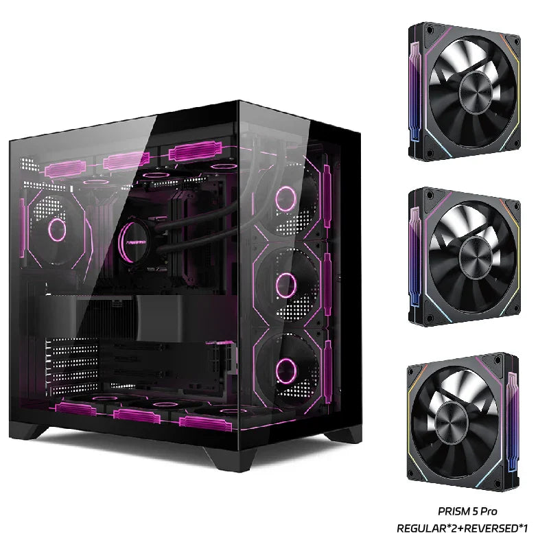 High Performance Gaming PC Case with Dual Glass Panels