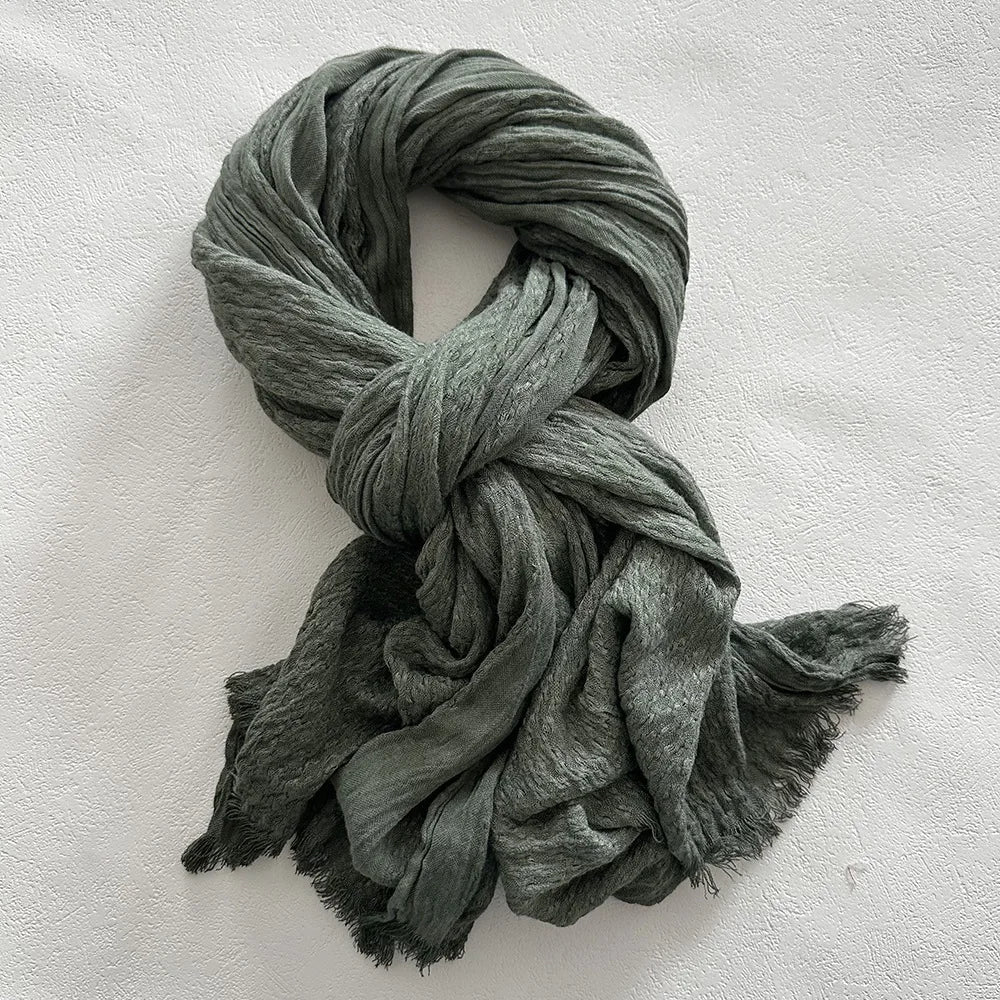 Lightweight Soft Frayed Edge Scarf