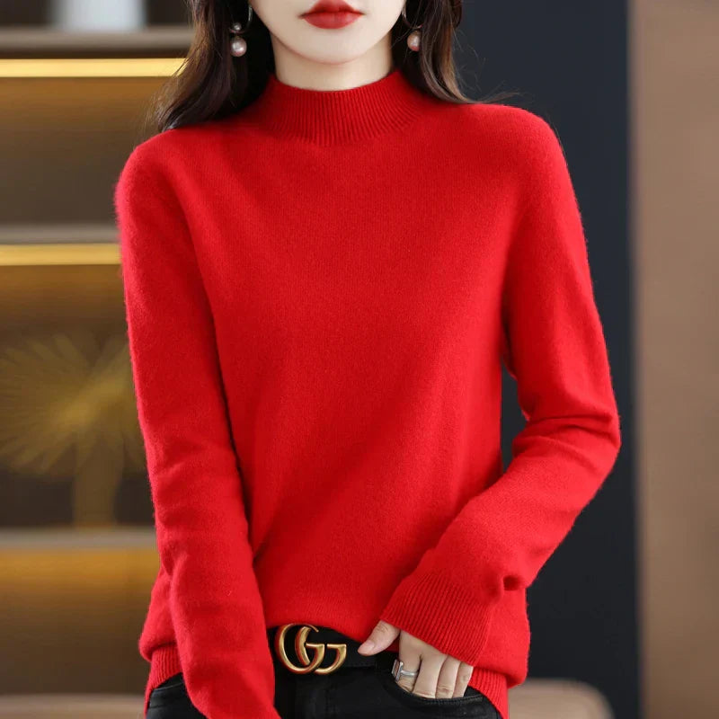 Soft Women's Premium Cashmere Turtle Neck Sweater