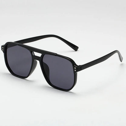 Classic Large Square Sunglasses - Unisex Black UV Protection