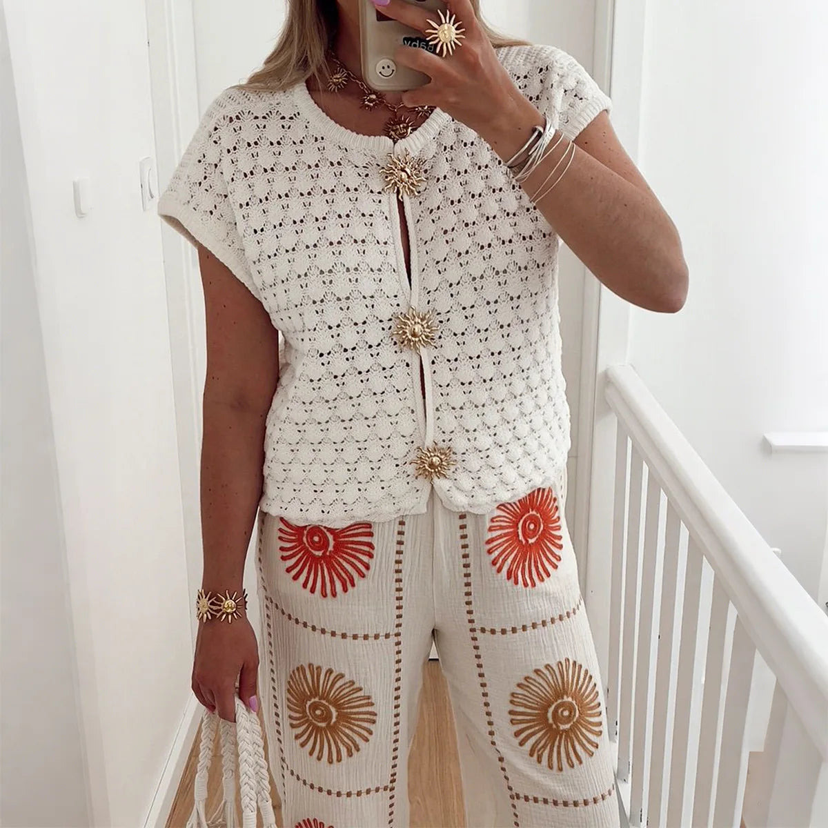 Soft Knitted Crochet Blouse - EasyApparels