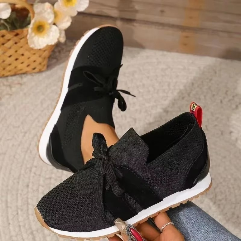 Comfortable Women's Beige Slip On Sneakers Plus Size Flats - EasyApparels