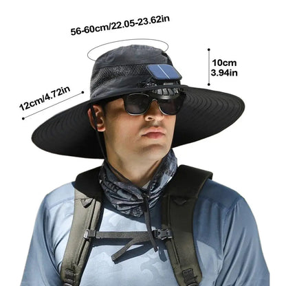 Cooling Outdoor Sun Hat with Rechargeable Fan