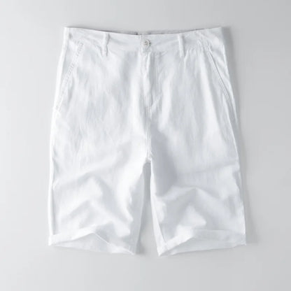 Casual Linen Blend Shorts with Pockets