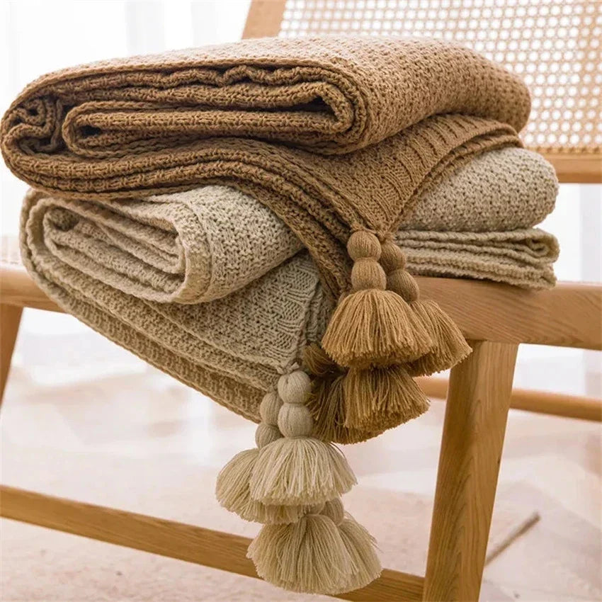 Soft Plush Throw Blanket with Fringe - EasyApparels