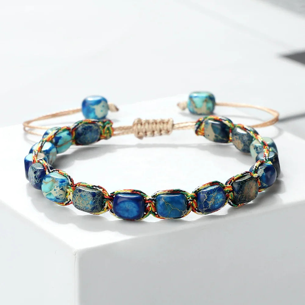 Natural Woven Gemstone Bracelet