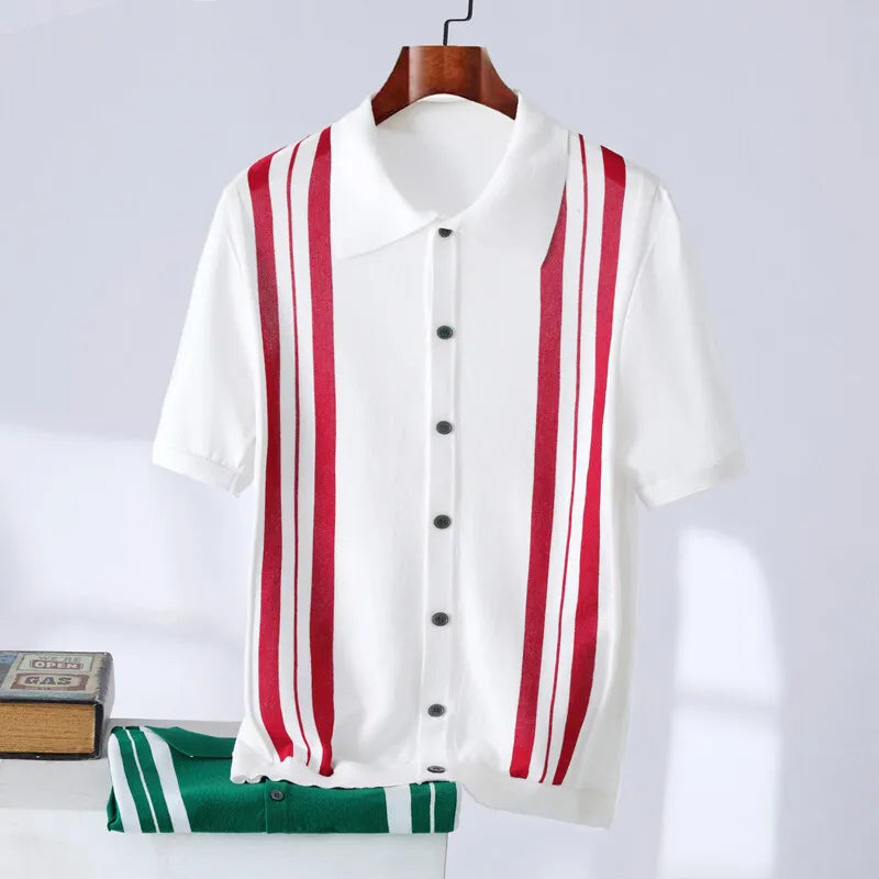 Classic Horizontal Stripe Polo Shirt - Vossary