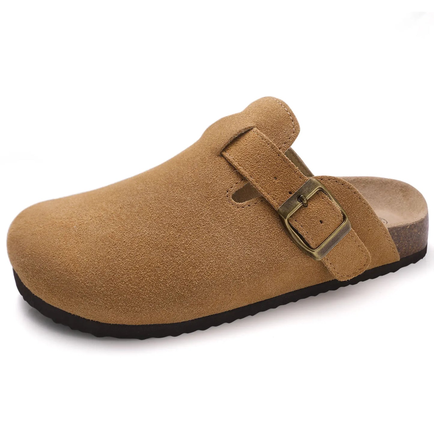 Comfortable Suede Clog Sandals with Soft Insoles