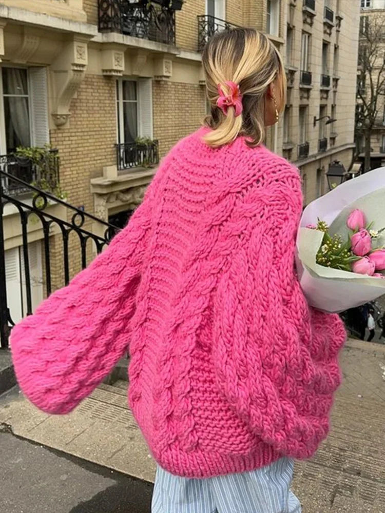 Women's Chunky Knit Oversized Sweater | Warm Winter Pullover
