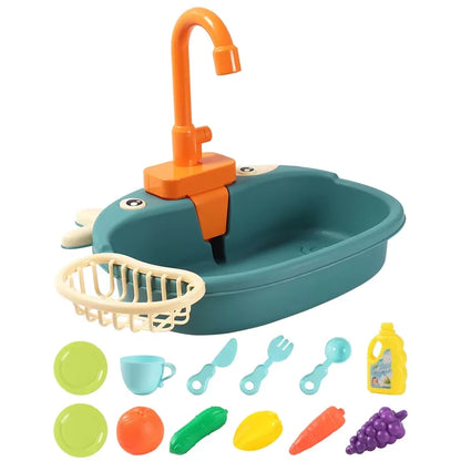 Childrens Toy Kitchen Set with Interactive Dishwasher