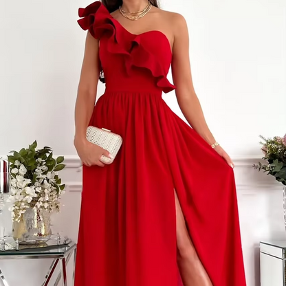 Chic Off Shoulder Maxi Dress with High Side Split