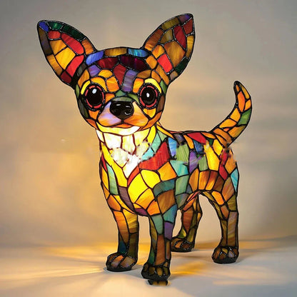 Art Nouveau Stained Glass Cat Table Lamp
