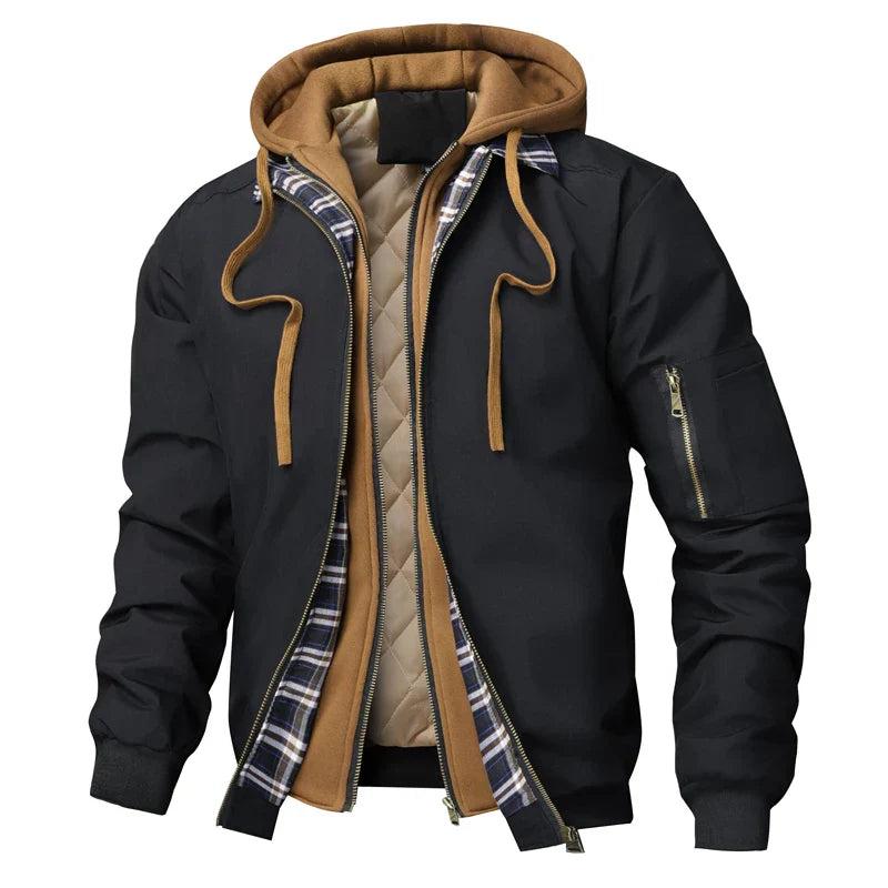Casual Quilted Zip Up Bomber Jacket