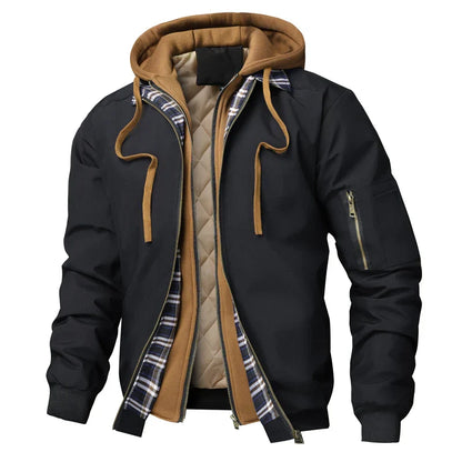 Casual Quilted Zip Up Bomber Jacket