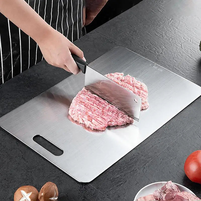 Durable Double Sided Stainless Steel Kitchen Cutting Board - Luxicro