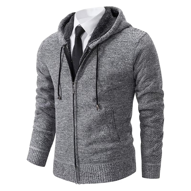 Cozy Fleece Lined Zip Up Cardigan Jacket