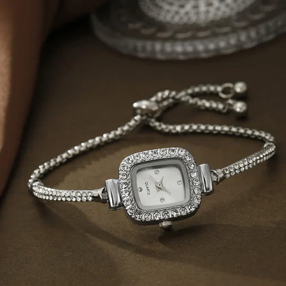 Sparkling Stone Women's Square Watch with Adjustable Strap