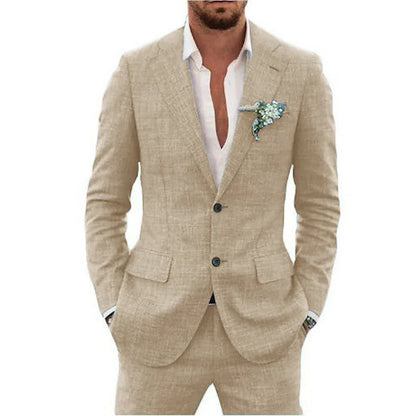 Slim Fit Linen Suit for Men