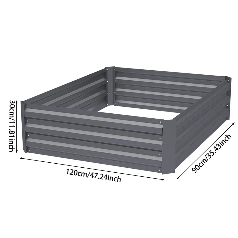 Durable Elevated Garden Bed 4x2ft Black Planter Box