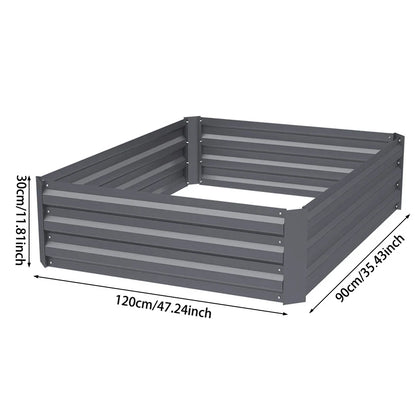 Durable Elevated Garden Bed 4x2ft Black Planter Box
