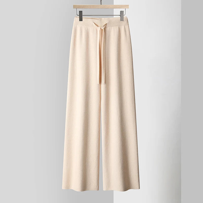 Comfortable Elastic Waist Knit Pants