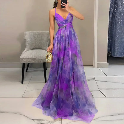 Vibrant Flower Long Summer Dress