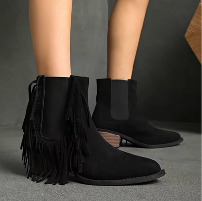 High End Fringed Ankle Boots