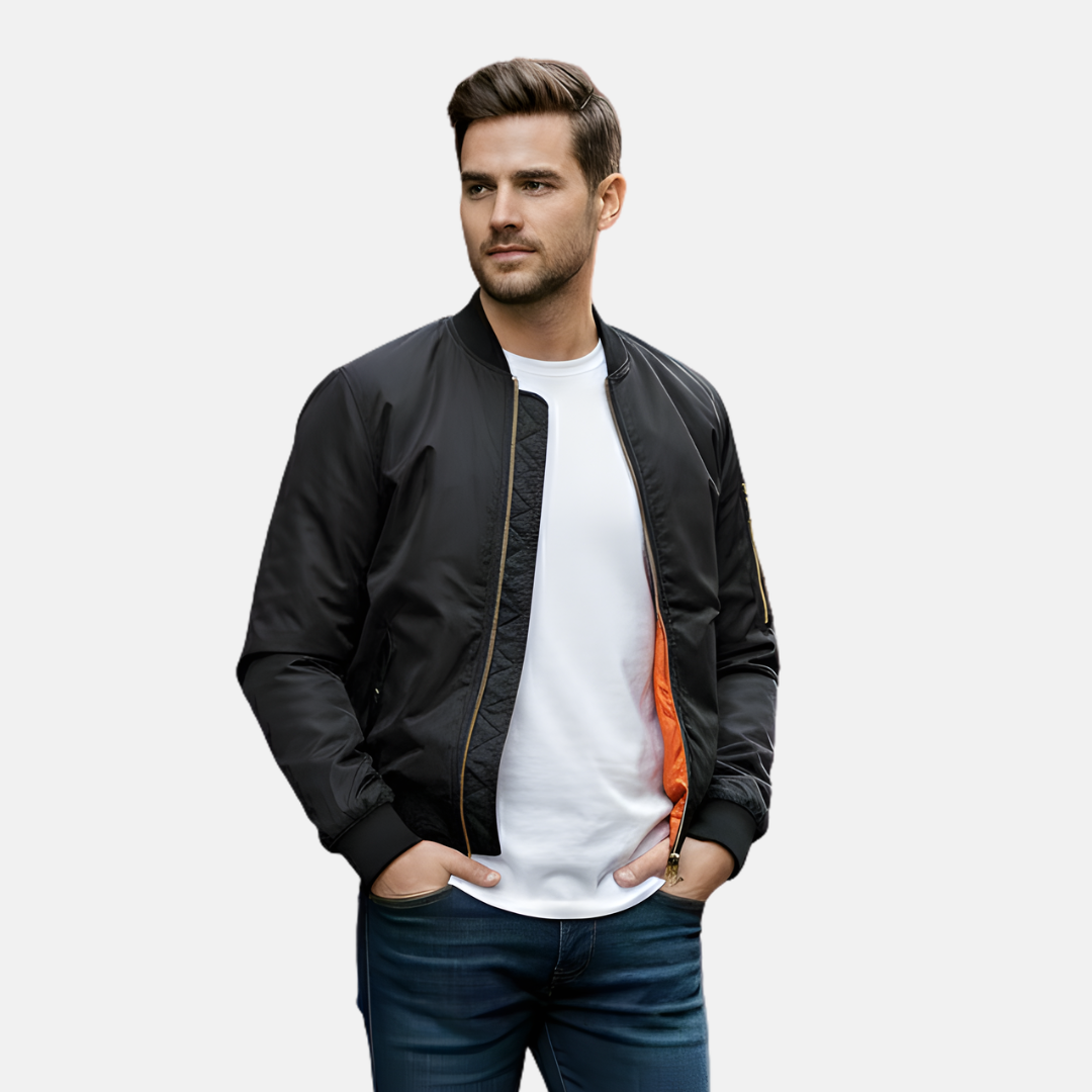 Classic Flight Bomber Leather Jacket - EasyApparels