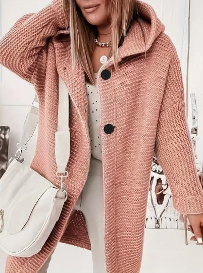 Women's Oversized Hoodie Cardigan with Long Sleeves