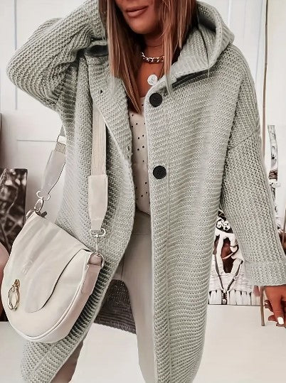 Women's Oversized Hoodie Cardigan with Long Sleeves