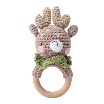 Soft Baby Teether Toy Set with Rattle and Ring