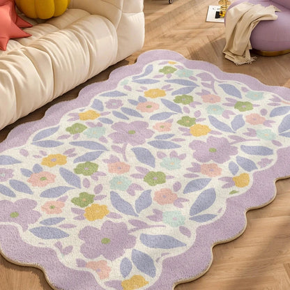 Soft Checkered Border Rug for Kids Room