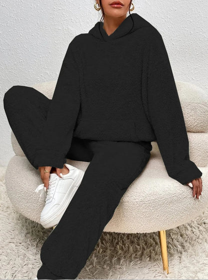 Soft Plush Teddy Hooded Jumpsuit for Lounging Comfort