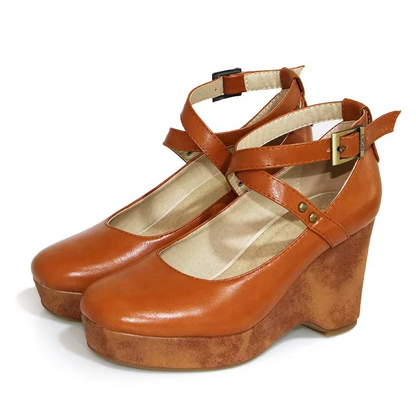 Comfortable Block Heel Mary Janes with Ankle Strap