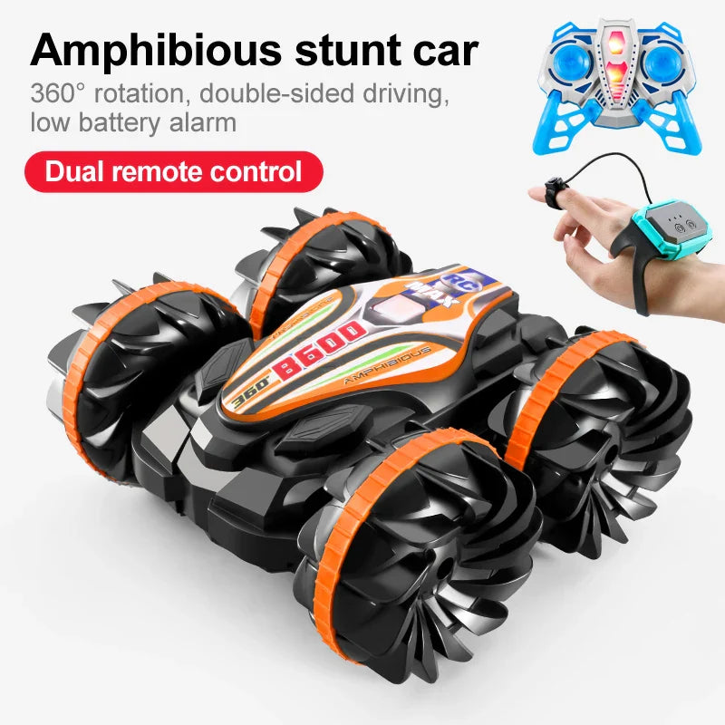 Rugged Remote Control Stunt Car with LED Lights