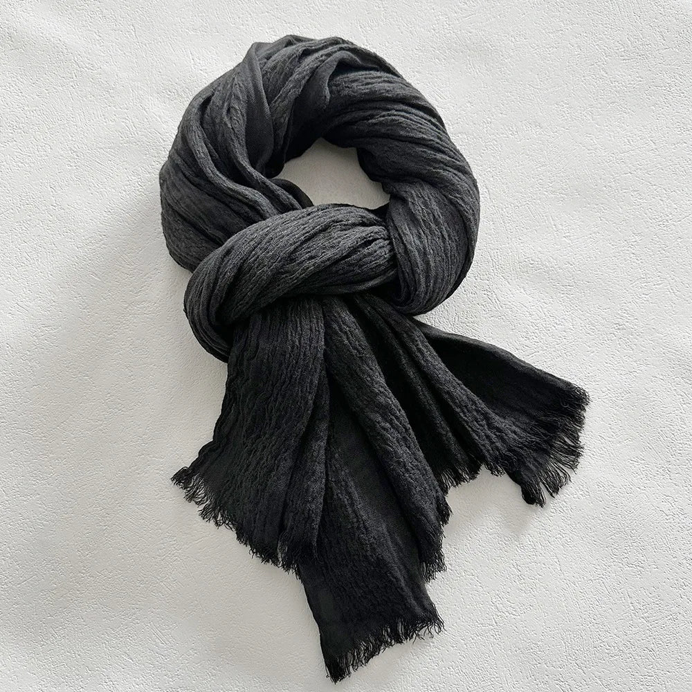 Lightweight Soft Frayed Edge Scarf